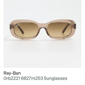 Ray-Ban Taupe Translucent Oval Sunglasses with Brown Gradient Lenses
